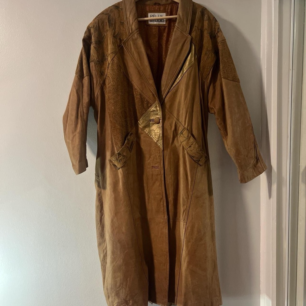 Brown trench coat